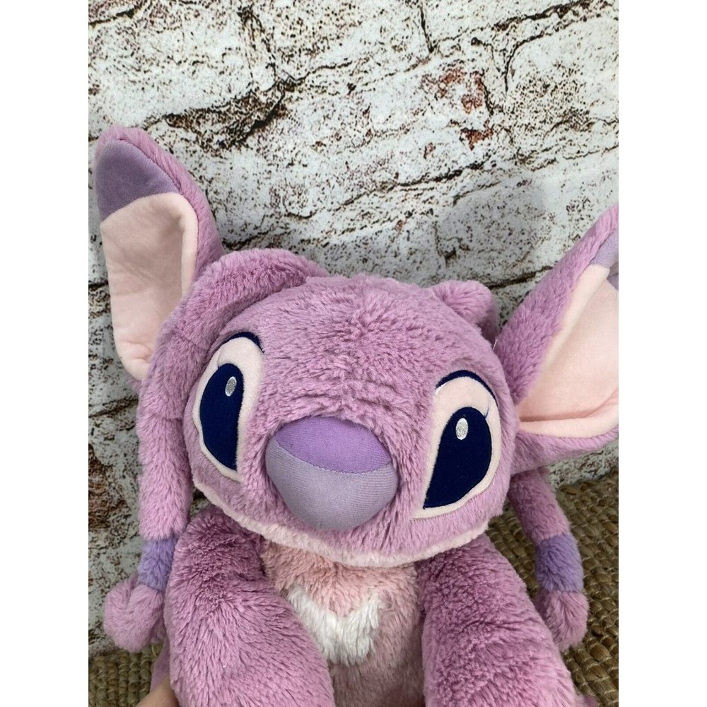 Disney Parks Stitch Pink Angel Big Feet 11" Sitting Plush Stuffed Toy Doll